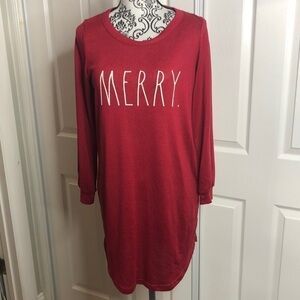 Rae Dunn Red Long Merry Dress M